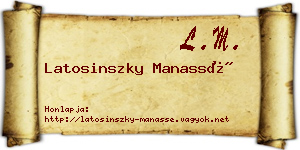 Latosinszky Manassé névjegykártya